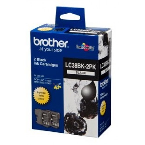 LC38BK Brother Black Ink Cartridge - Twin Pack 300 Pages Each