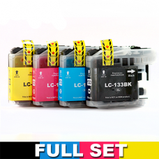 Brother LC133 / LC131 Compatible Ink Cartridge - Set of 4 (Bk+C+M+Y)