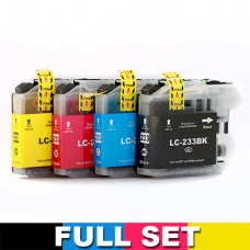Brother LC233 / LC231 Compatible Ink Cartridge - Set of 4 (Bk+C+M+Y)