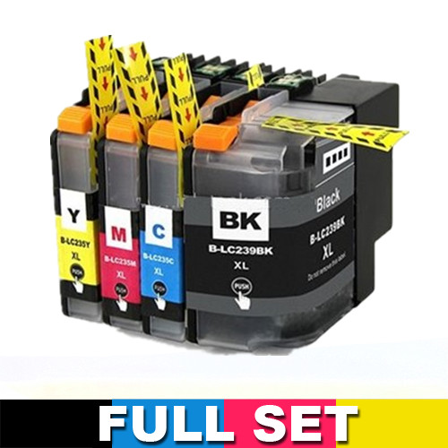 Brother LC239XL / LC235XL Compatible Ink Cartridge - Set of 4 (Bk+C+M+Y)