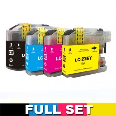 Brother LC23E Compatible Ink Cartridge - Set of 4 (Bk+C+M+Y)