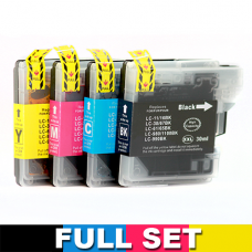 Brother LC38 / LC67 Compatible Ink Cartridge - Set of 4 (Bk+C+M+Y)