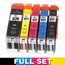 Canon PGI670XLBK + CLI671XL PB/C/M/Y Compatible Value Pack - Full Set