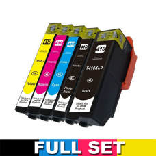410XL Compatible Cartridge Set of 5 Inks (Bk/PBk/C/M/Y) for Epson